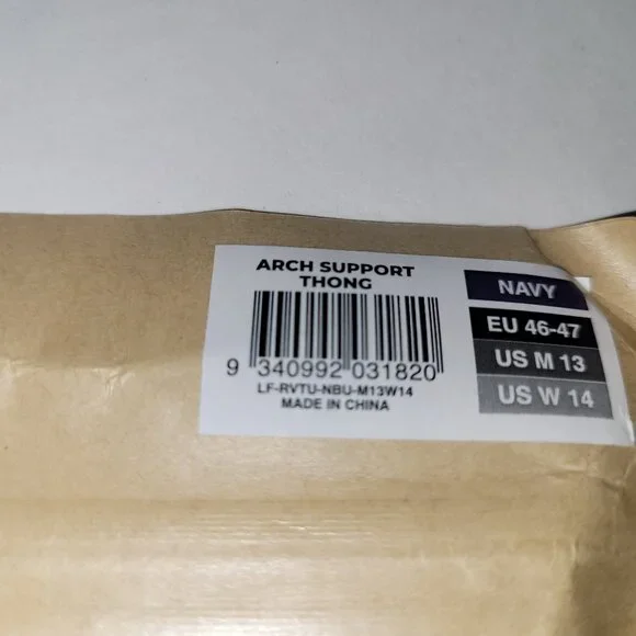 Lightfeet Arch Support Flip Flops New w/ Tags Navy Size EU 46-47 M 13 W 14 - Picture 14 of 15